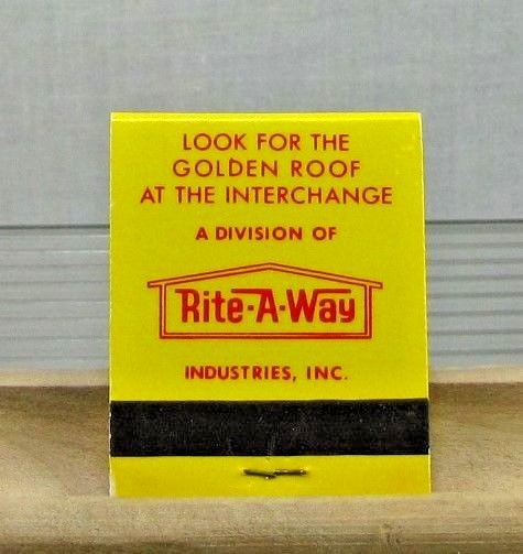 Interstate Inns, A Division of Rite-A-Way Vintage Matchbook - FULL