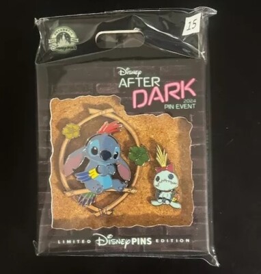 Disney After Dark 2024 Event Attractions Stitch & Scrump Tiki Room 2 Pins LE 500