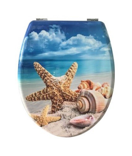 CopriWater Copri Water Sedile WC Bagno Universale Mdf Conchiglie Mare dfh