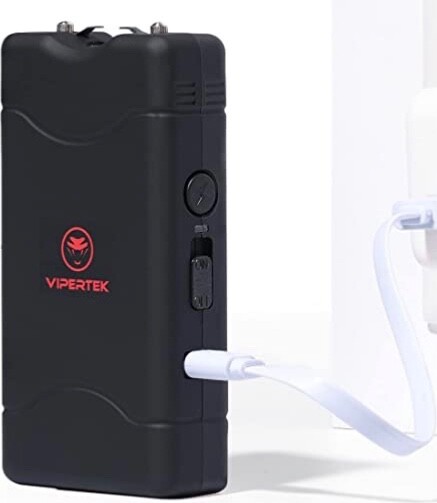 VIPERTEK 350 BV Small Stun Gun USB Charger Rechargeable Battery w/ LED Light