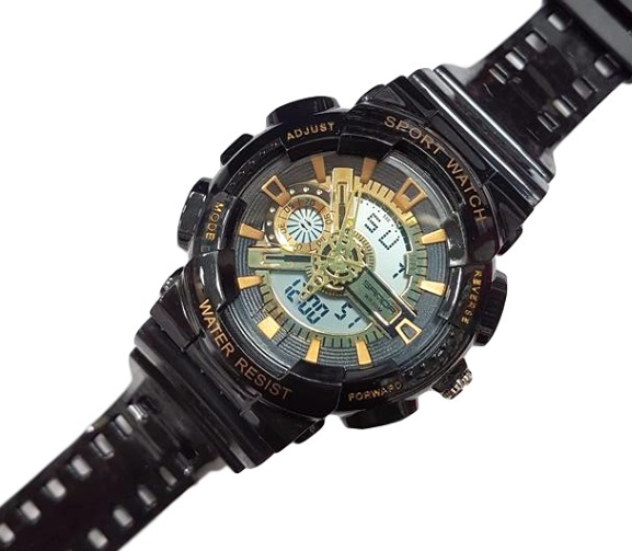 Orologio Sportivo Sanda Uomo Resistente Acqua Cronografo Sveglia Moda Nero lac