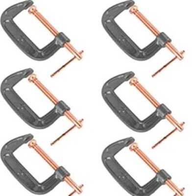6pc 3'' C-Clamps Heavy Duty Steel
