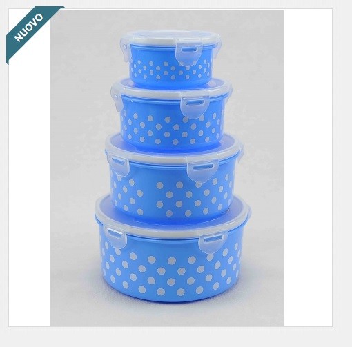 Set 4 Contenitori In Plastica Con Coperchio Clic Clac Alimenti Rotondi idea