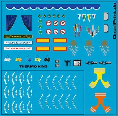 Decals LKW-Dekor - Ausschmückungsteile, blau (6 x 6 cm)