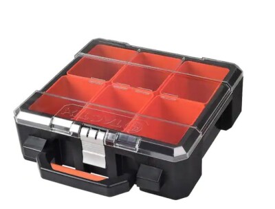 TACTIX 13 in. Plastic Portable Tool Box with 6 Bins