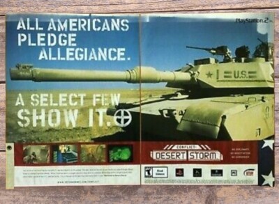 Conflict: Desert Storm PS2 Xbox Gamecube 2002 Print Ad/Poster Patriotic Tank Art