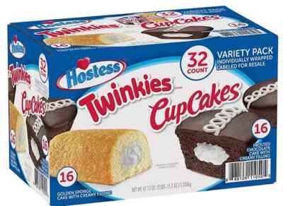 Hostess Twinkies & Cupcakes Variety Pack Snack Cakes, 32 pk.