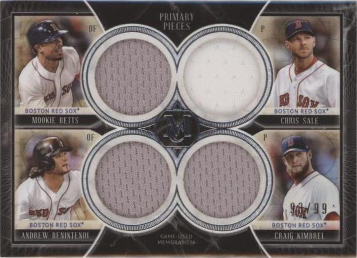 2018 Topps Museum Collection - Andrew Benintendi Chris Sale Craig Kimbrel #FPQR-SOX