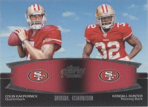 2011 Topps Prime Colin Kaepernick Kendall Hunter #DC-KH