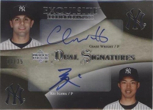 2007 Upper Deck Exquisite Rookie Signatures - Chase Wright Kei Igawa #EDS-WI