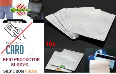 10pcs 10X Anti thief Scan RFID Sleeve Protector ID Credit Card Aluminum foil Vol