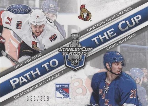 2012-13 Panini Certified - Chris Kreider Nick Foligno #PCQF28