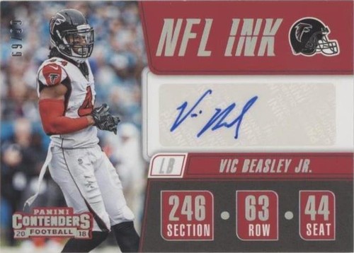 2018 Panini Contenders Vic Beasley #NI-VB