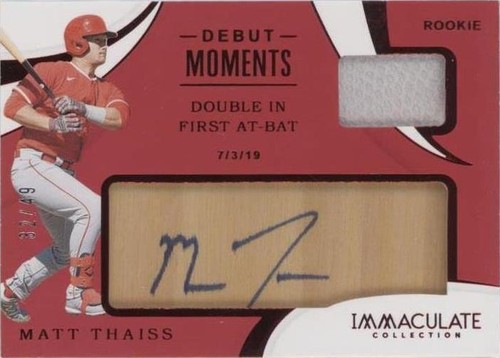 2020 Panini Immaculate Collection - Matt Thaiss #DM-MT
