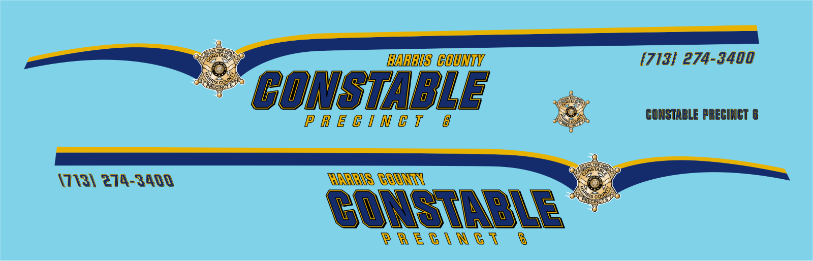 1/241/25 Harris County Texas Precinct Six Constable Waterslide Decals