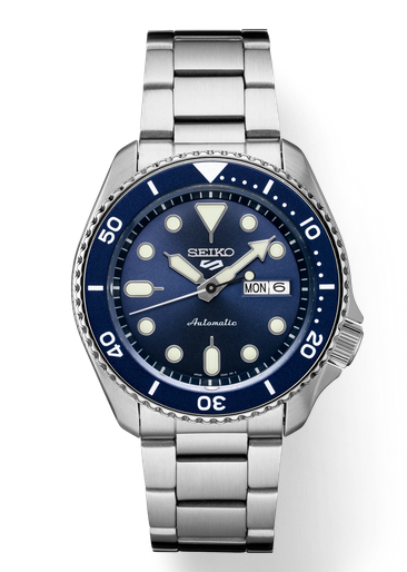 Pre-owned Seiko 5 Sports Automatic 42.5mm Blue Dial Stainless Steel Watch Srpd51