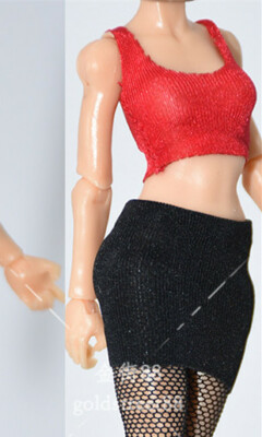 1:18 Bodysuit Vest Dress Stockings Clothes For 3.75'' Female Action Figure Body