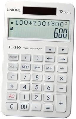 New, Two Line Display, Desktop Calculator. History Function- 30 SILVER