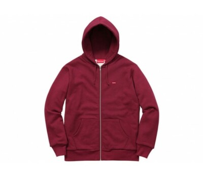 Supreme Small Box Thermal Zip Up Sweat Hoodie Burgundy Small