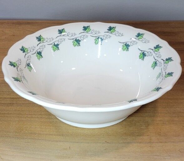 1950s Syracuse China Restaurant Ware Concord Green Leaves Grape Vines Large Bowl