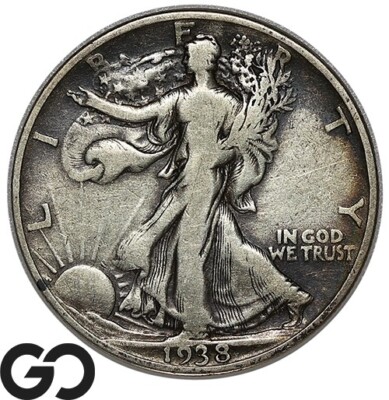 1938-D Walking Liberty Half Dollar, Semi-key Date!