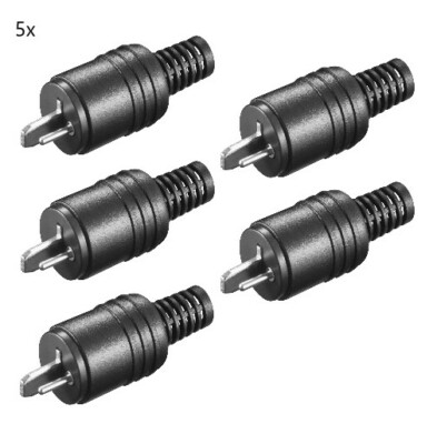 5x DIN Lautsprecherstecker Schraubanschluss Knickschutz 2,2mm Schwarz 11241