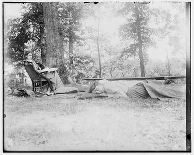 Wright Brothers,Katharine Wright,Harriet Silliman,Wooded Camp Area,1899,Wilbur