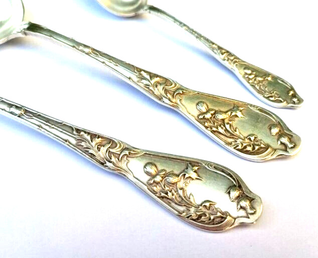 Lot Couverts Fourchette CuillÃ¨Res Art Nouveau Antique Jugendstil MÃ©Tal ArgentÃ©