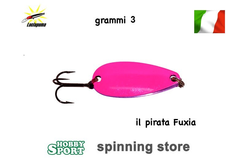 IL PIRATA FILIBUSTIERE AN 3 GR COL. ROSA FUXIA TROUT SPOON ANCORETTA SPINNING