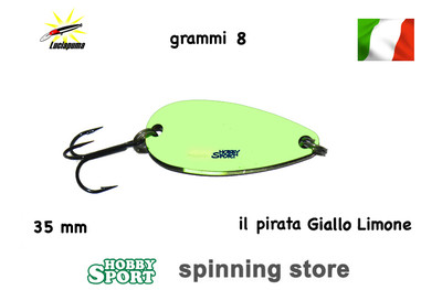 IL PIRATA  FILIBUSTIERE 8 GR - 3,5 CM GIALLO LIMONE ANCORETTA TROUT SPOON