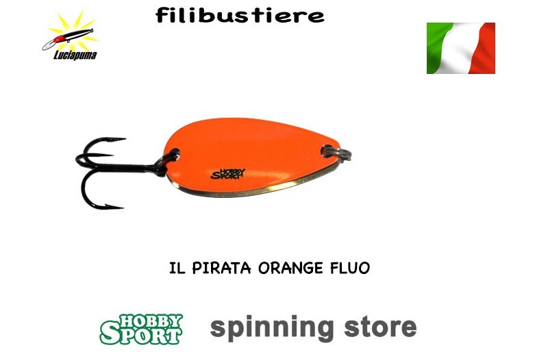 IL PIRATA FILIBUSTIERE AN 3 GR COL. ORANGE TROUT SPOON ANCORETTA SPINNING
