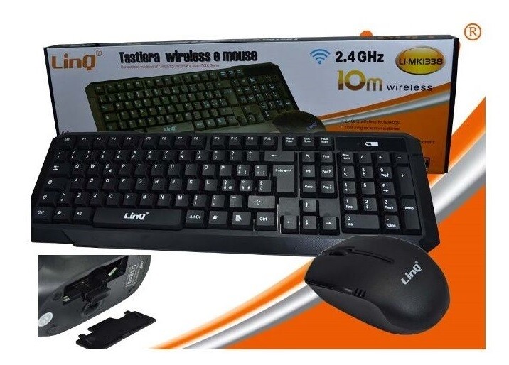 Tastiera + Mouse Usb Linq Li-Mk1338 Wireless Senza Fili
