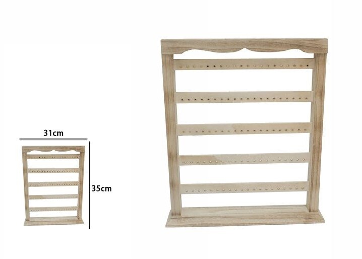 Porta Orecchini Organizer Gioielli In Legno Naturale Decoupage dfh