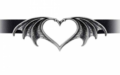 Nocte Amor Choker, Bat Wings, Love Heart, Necklace Gothic Gift, Alchemy England