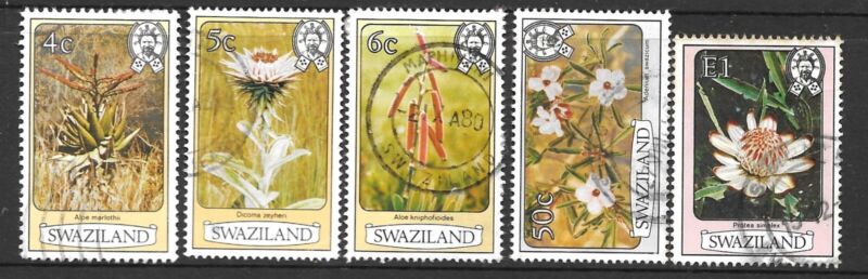 Swaziland 1980 Flowers 5 x Values Used