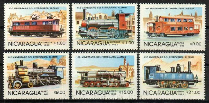 Nicaragua Stamp 1412-1417  - Locomotives