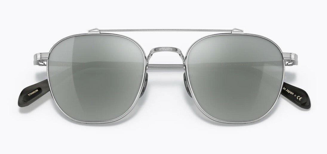 Pre-owned Oliver Peoples 0ov1294st Mandeville 52546i Brushed Silver Gradient Sunglasses