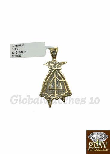 Pre-owned G&d 10k Gold Men's Pendant Money Bag Dollar Sign Charm/pendant With Real Diamonds, In White