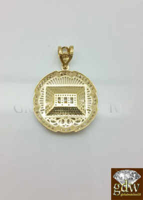 Pre-owned G&d Real 10k Gold Last Supper Charm Pendant Men Yellow Gold Cross Angel