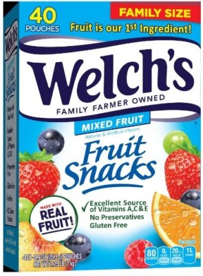 Welch's, Made With Real Fruit Fruit Snacks, Mixed Fruit, 0.8 oz, 40 Count