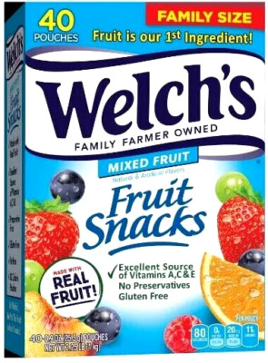 Welch's, Made With Real Fruit Fruit Snacks, Mixed Fruit, 0.8 oz, 40 Count