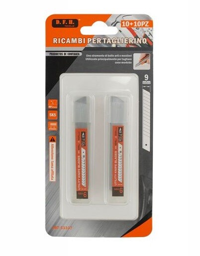 Set 20 Pz Lama Lame Di Ricambio  Cutter Taglierino Taglia Cartone Carta 9Mm dfh