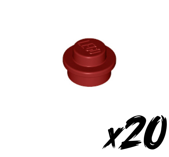 20x Lego 4073 â¢ Platte 1x1 Rund â¢ Dunkelrot â¢ Dark Red