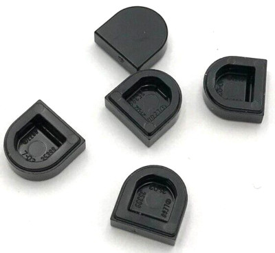 Lego 5 New Black Tiles Flat Smooth Round 1 x 1 Half Circle Extended Parts