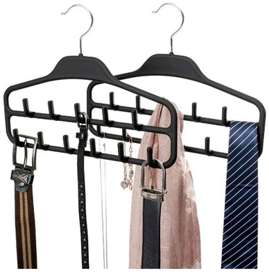 Belt Hanger Organizer Non Slip Tie Rack Durable Hanging Closet Accessory 2 Pack