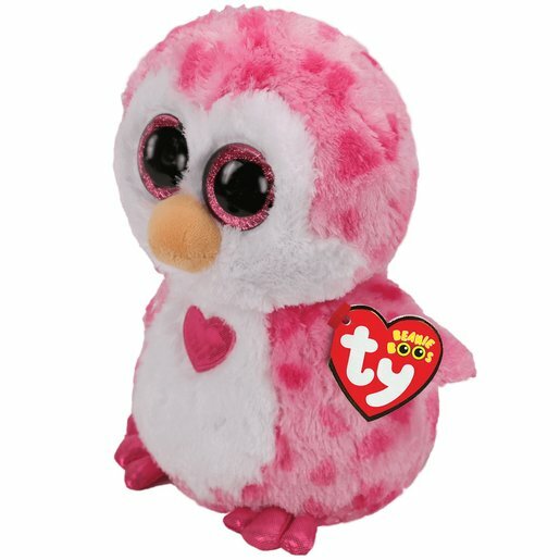 ‪‪❤︎‬ boo様 ‪‪❤︎‬ Ty Valentines Beanie Boos Juliet the Pink Penguin w/ Heart