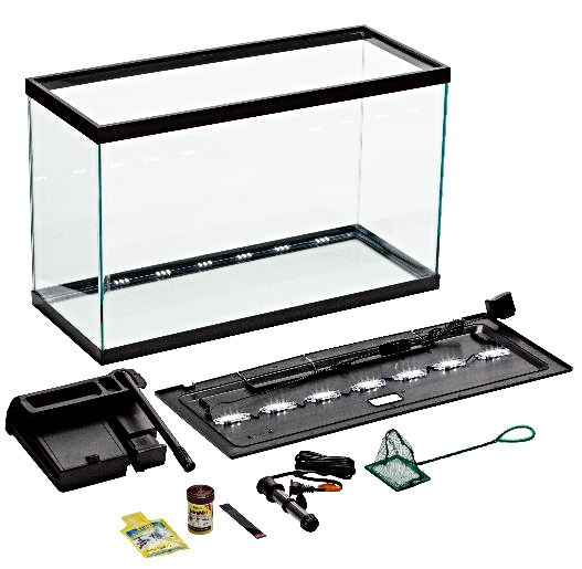 29 Gallon Aquarium Kit Set Fish Tank Led Light Hood Filter Fresh Clear Water New