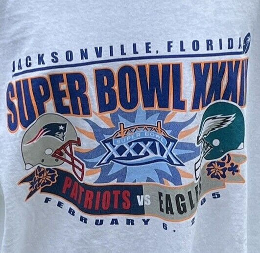 NFL スーパーボウル 2005 ペイトリオッツ イーグルス Tシャツ 2005 Super Bowl XXXIX T Shirt NFL XL N.E. Patriots vs