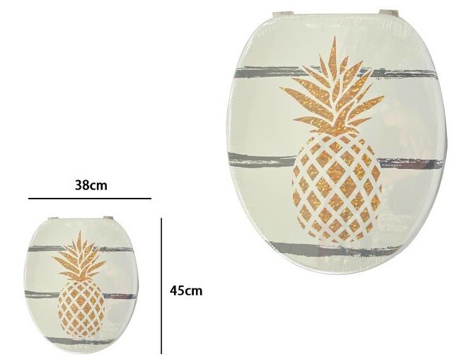 Sedile Coprivaso Wc Water Copriwater Bagno In Pvc Universale Ananas dfh