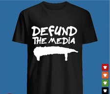 Defund The Media Fake News Funny Sarcasm Saying Retro Vintage Men/'s T-Shirt Tee